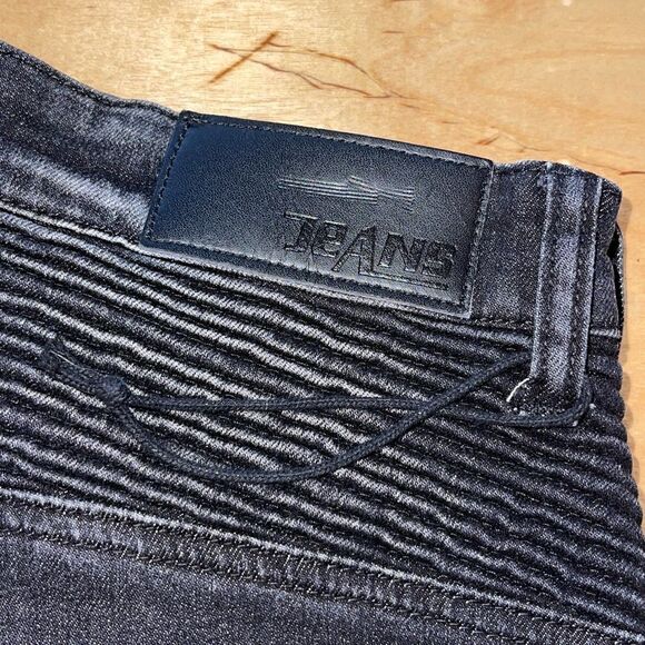 JeANS‎ Men’s  Patch Studded Plein Faded Skinny Distressed Jeans Black Size 30 - Picture 5 of 10